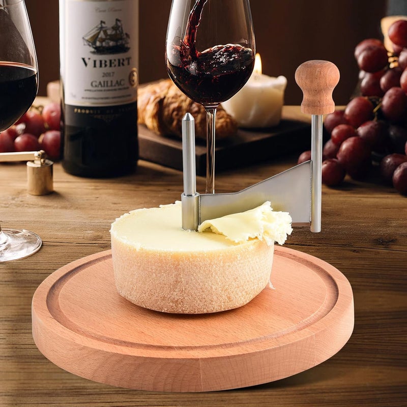 ShinianYa Girolle Cheese Curler Beech Wood-Stainless Steel - Best for Tete de Moine Curler and Chocolate Shavings and curls, Manual Handheld Cheese Slice & Shaver - Image 3